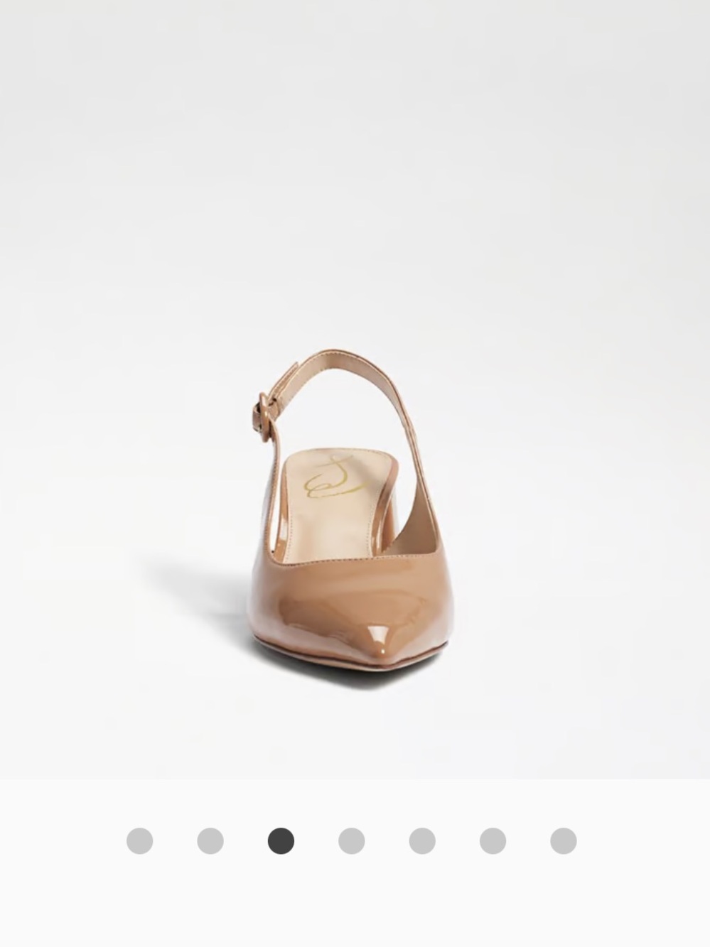 Sam Edelman Petra Patent Slingback Pumps in Nude Tan Rosa - Picture 3 of 12